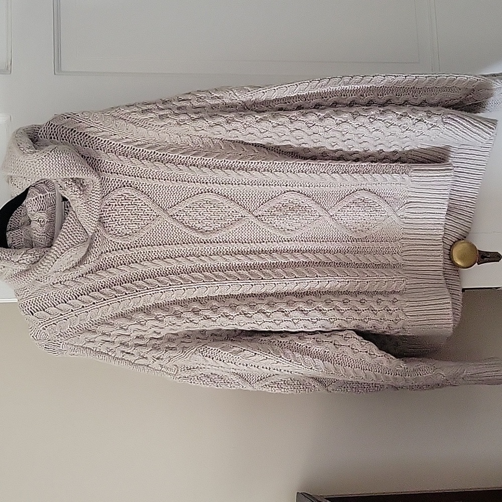 NWT Fear of God Essentials Cable Knit Hoodie - Silver Cloud In Size Large